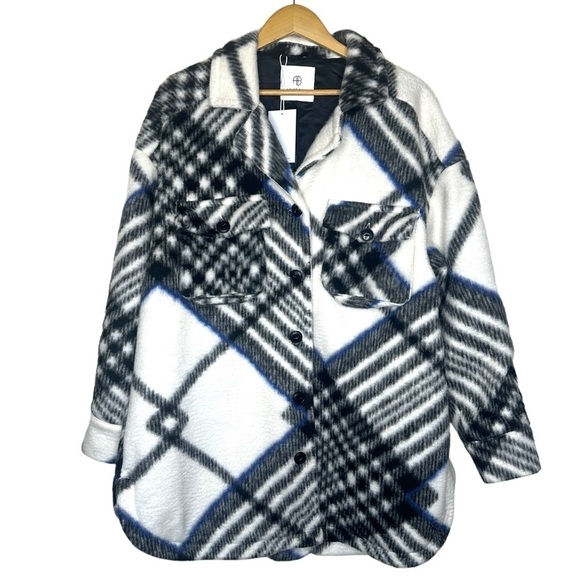 Anine Bing Oakley Jacket Oversized Fleece Shacket Size L - Picture 3 of 10